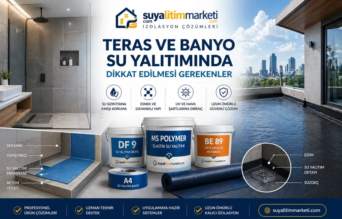 Teras ve Banyo Su Yalıtımında Dikkat Edilmesi Gerekenler