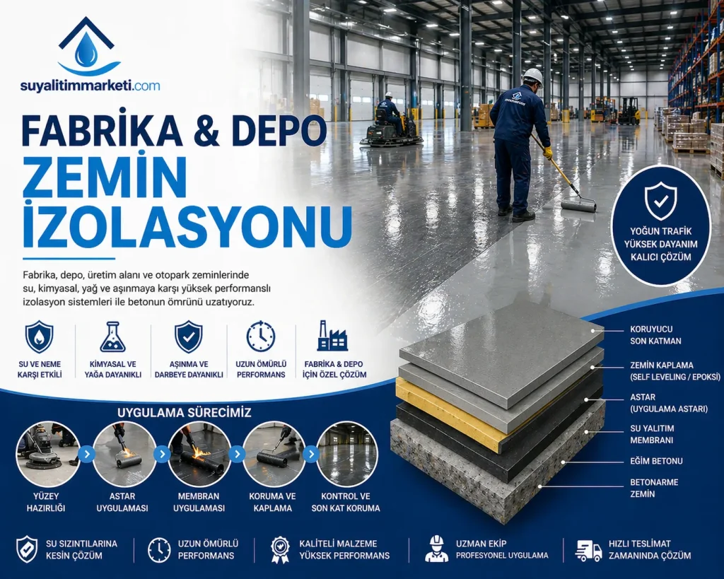 fabrika depo zemin izolasyou kocaeli gebze darica